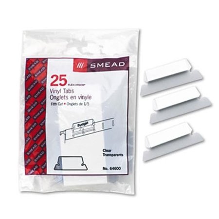 MADE-TO-STICK Hanging File Tab/Insert- 1/5 Tab- 2 1/4 in- Clear Tab/White Insert- 25/Pack MA41492